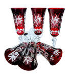 Ruby crystal champagne glasses 150ml Olive Mill