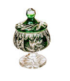 Emerald Crystal Sugar Bowl 8 cm Olive Mill