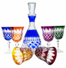 Coloured Crystal Wine Set Crate Olive 6+1