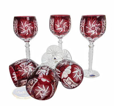 Ruby crystal wine glasses 280ml Olive Mill