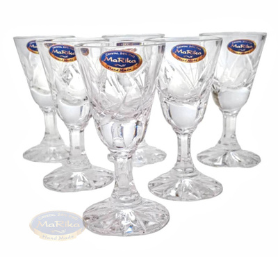 Crystal glasses for vodka 25ml Frozen Leaf