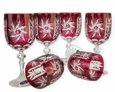 Ruby crystal wine glasses 240 ml Olive Mill