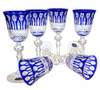 Cobalt crystal liqueur glasses 60 ml French