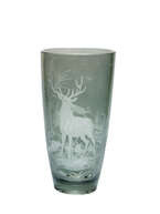 Steel engraved Deer vase