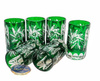 Emerald crystal vodka glasses 30ml Olive Mill