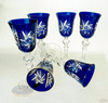 Cobalt crystal liqueur glasses 60 ml Olive Mill