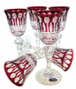 Ruby crystal liqueur glasses 60 ml French
