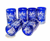 Cobalt crystal vodka glasses 30ml Olive Mill
