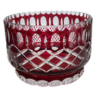 Rubinowa kryształowa misa 20  Krata Oliwka
