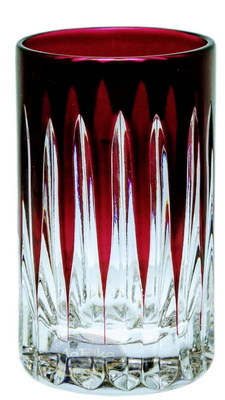 Rubinowe kryształowe kieliszki do wódki 30ml Linia 6 sztuk