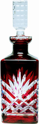 Rubinowa kryształowa karafka do Whisky 700ml Ananas