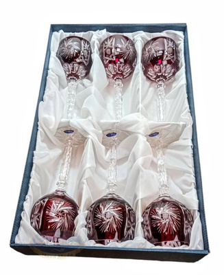 Ruby crystal wine glasses 280ml Olive Mill