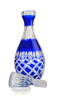Kobaltowa kryształowa karafka na wino 700 ml Krata Oliwka