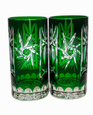 Emerald crystal water glasses 320ml Olive Mill
