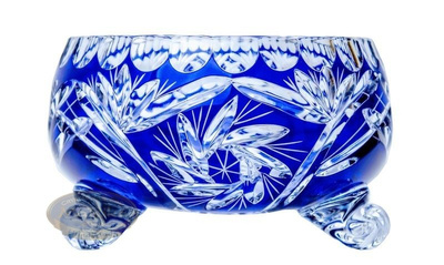 Cobalt crystal fruit bowl  16 cm Grinder Olive