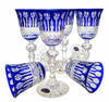 Cobalt crystal liqueur glasses 60 ml French