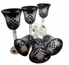 Black crystal wine glasses 280 ml Pineapple