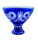 Cobalt crystal legged bowl