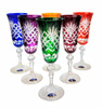 Coloured crystal champagne glasses 150ml Pineapple