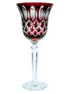 Ruby crystal wine glasses 280 ml Olive lattice