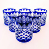 Cobalt crystal whisky glasses 280ml Crate Olive