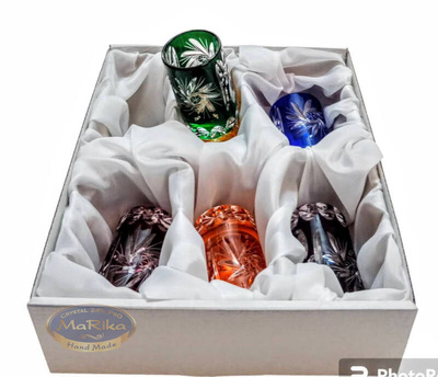 Kolorowe kryształowe kieliszki do wódki 30ml