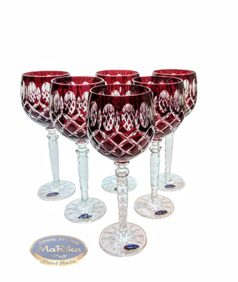 Ruby crystal wine glasses 280ml Crate Olive