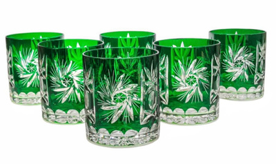 Emerald crystal whisky glasses 280ml Olive Mill
