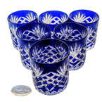 Cobalt crystal whisky glasses Pineapple 6 pieces