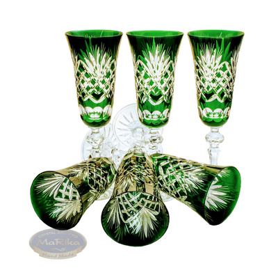 Ruby crystal champagne glasses 150 ml Pineapple