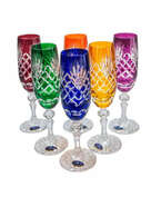 Coloured crystal champagne glasses 170ml Pineapple