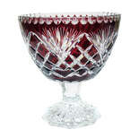 Ruby crystal legged bowl 20 cm Pineapple