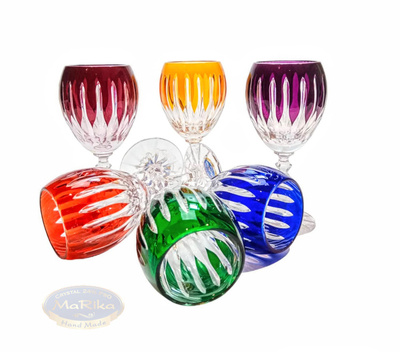 Colour crystal liqueur glasses 60ml Line