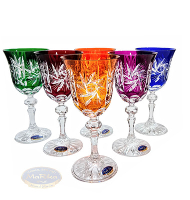 Coloured crystal wine glasses 170ml Olwik Mill