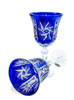 Kobaltowe  kryształowe kieliszki do wina 280ml Młynek Oliwka
