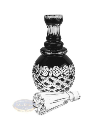 Black crystal carafe for vodka 400 ml Olive lattice