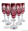 Ruby crystal champagne glasses 150ml Pineapple