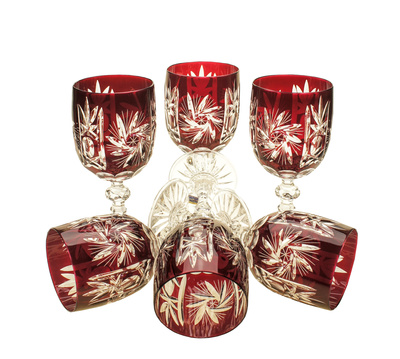 Ruby crystal wine glasses 240 ml Olive Mill