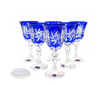 Kobaltowe kryształowe kieliszki do wina 170ml Młynek Oliwka