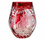Grawerowany Rubinowy  kryształowy kufel do Piwa 500 ml Żubr