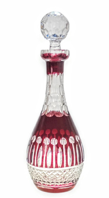Ruby crystal wine decanter 700ml Mill Olive
