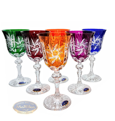 Coloured crystal wine glasses 170ml Olwik Mill