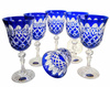 Cobalt crystal wine glasses 220ml Crate Olive