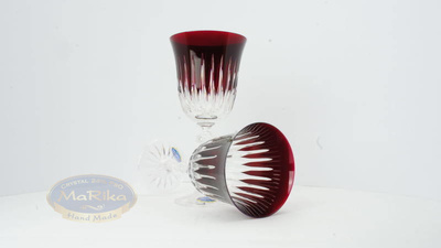 Rubinowe kryształowe kieliszki do wina 220ml Linia 6 sztuk