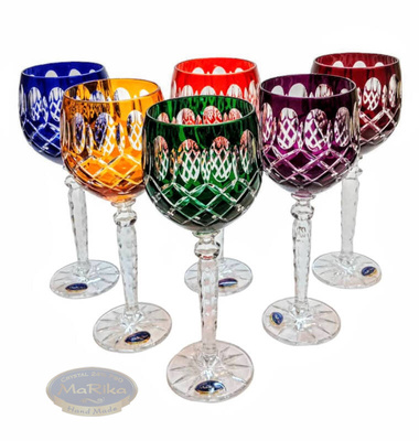 Coloured crystal wine glasses 280 ml Crate Olive