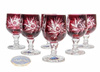 Ruby crystal vodka glasses 40ml Olive Mill 6 pieces