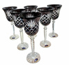 Black crystal wine glasses 280 ml Pineapple