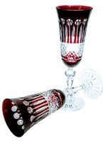 Ruby crystal champagne glasses 150 ml French