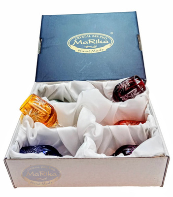 Kolorowe kryształowe kieliszki do wódki 25ml