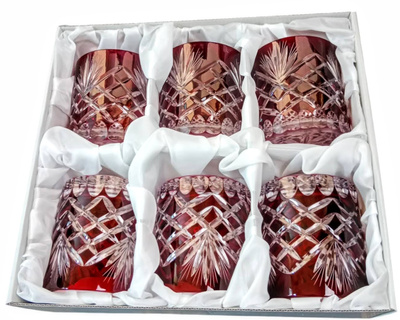 Ruby crystal whisky glasses 280ml Pineapple